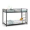 Twin Over Twin Metal Bunk Bed, Low Profile, Safe, No Box-Spring